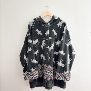 Vintage Moose Fleece Hoodie